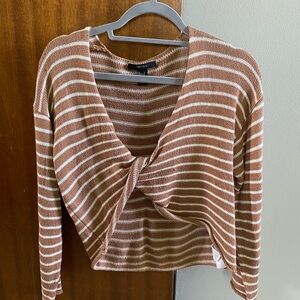 Cropped Sweater with Twist Knot Detail